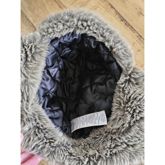 EDDIE BAUER Wool Blend Hadlock Trapper Hat~ Red Checkered / Faux Fur~Size S/M - Picture 8 of 9